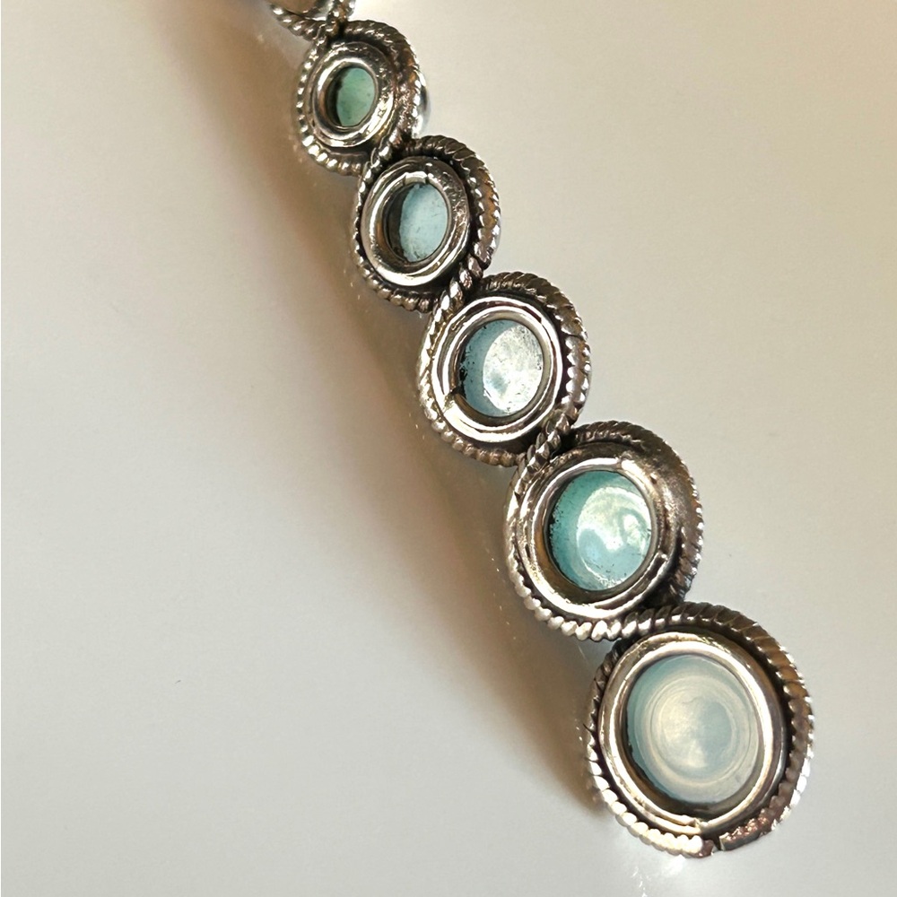 925 Sterling Silver Chalcedony Bubble Pendant - image 6